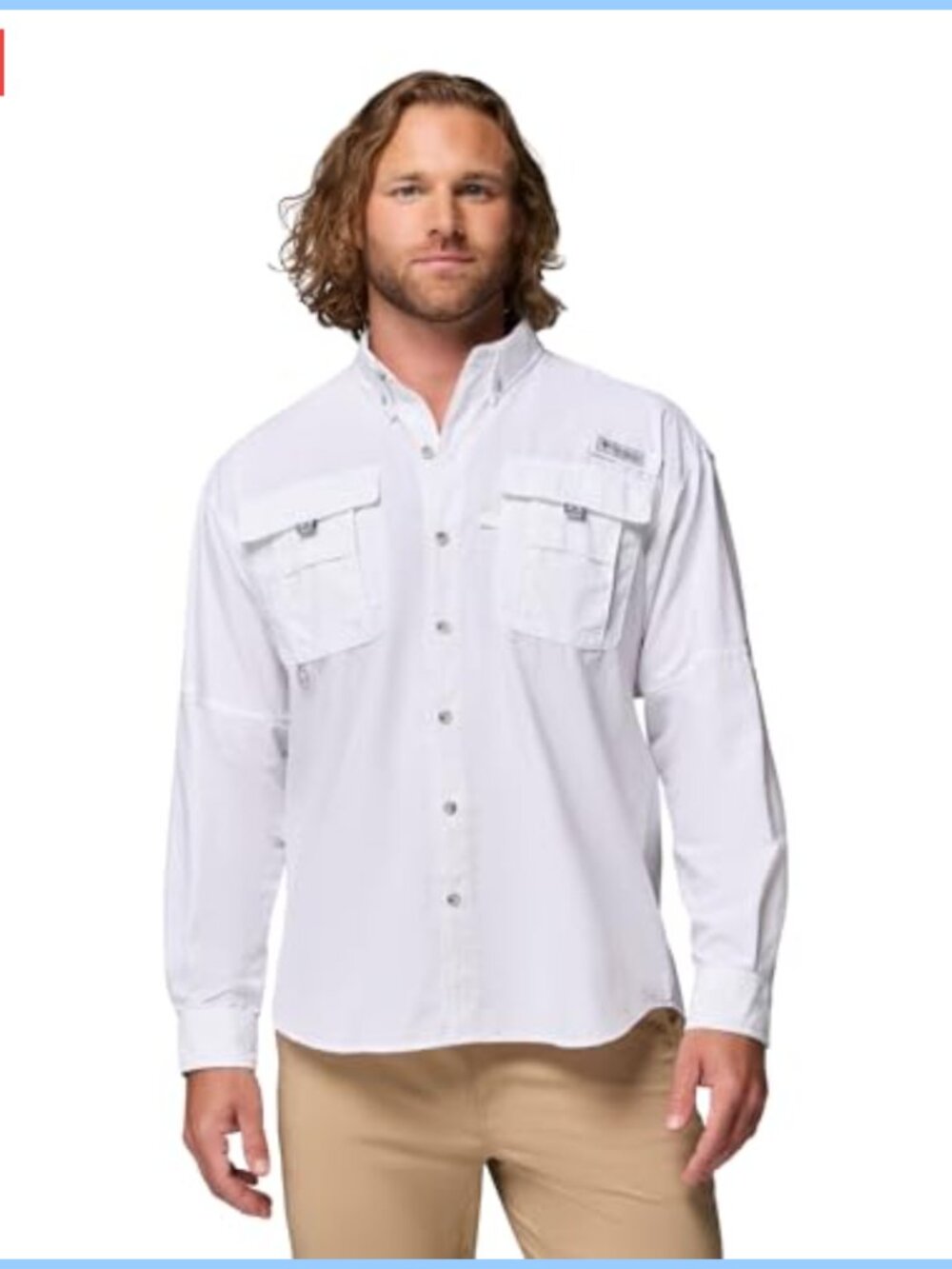 Columbia PFG Bahama II Long Sleeve Fishing Shirt UPF 30 Nylon Quick Dry